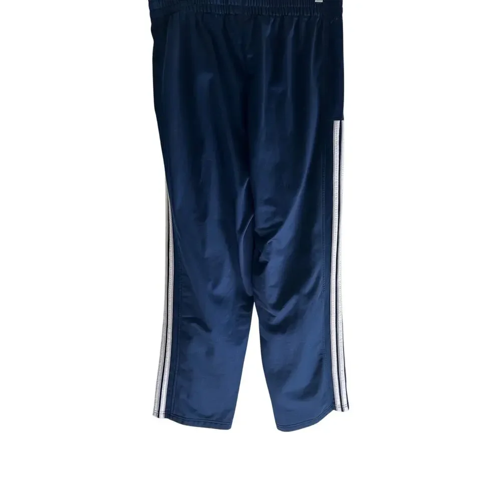 Adidas Track Pants Mens Blue White Stripe Y2K Retro Athletic Straight Vintage